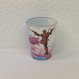 Deadpool Shot Glass, Deadpool On A Unicorn, Spencer's, Marvel Comics New